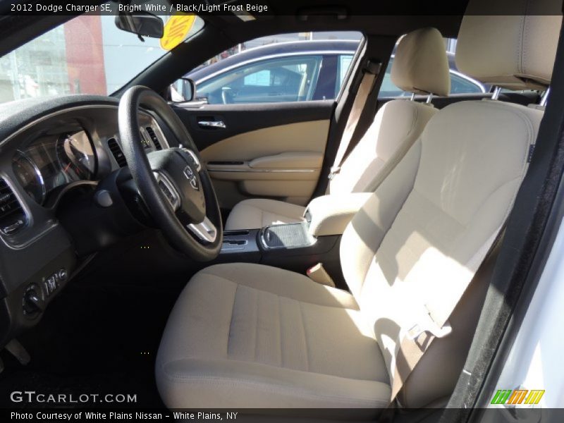 Bright White / Black/Light Frost Beige 2012 Dodge Charger SE