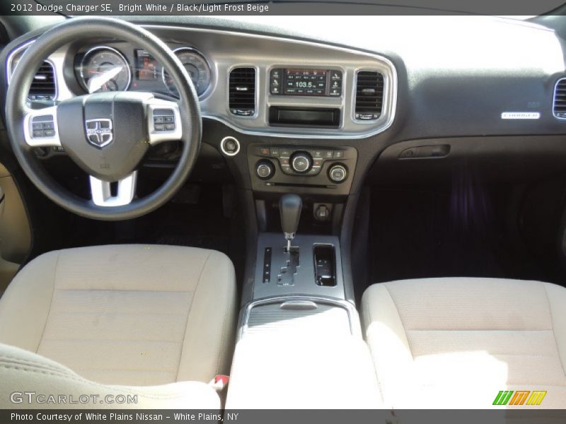 Bright White / Black/Light Frost Beige 2012 Dodge Charger SE