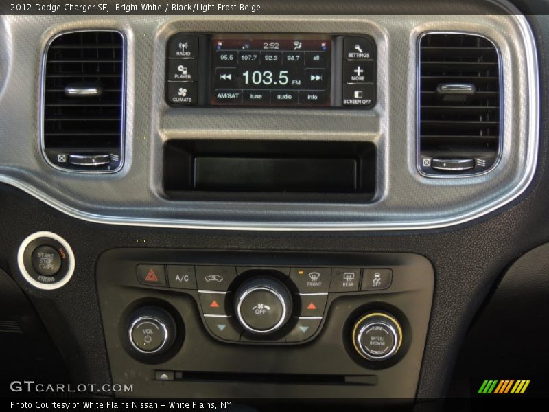 Bright White / Black/Light Frost Beige 2012 Dodge Charger SE