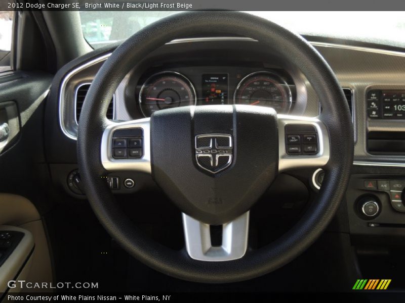Bright White / Black/Light Frost Beige 2012 Dodge Charger SE