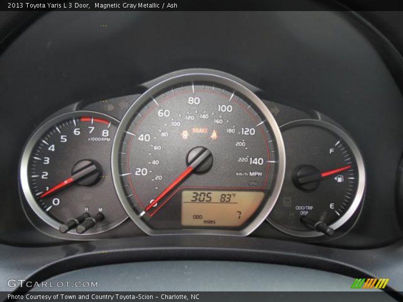 Magnetic Gray Metallic / Ash 2013 Toyota Yaris L 3 Door