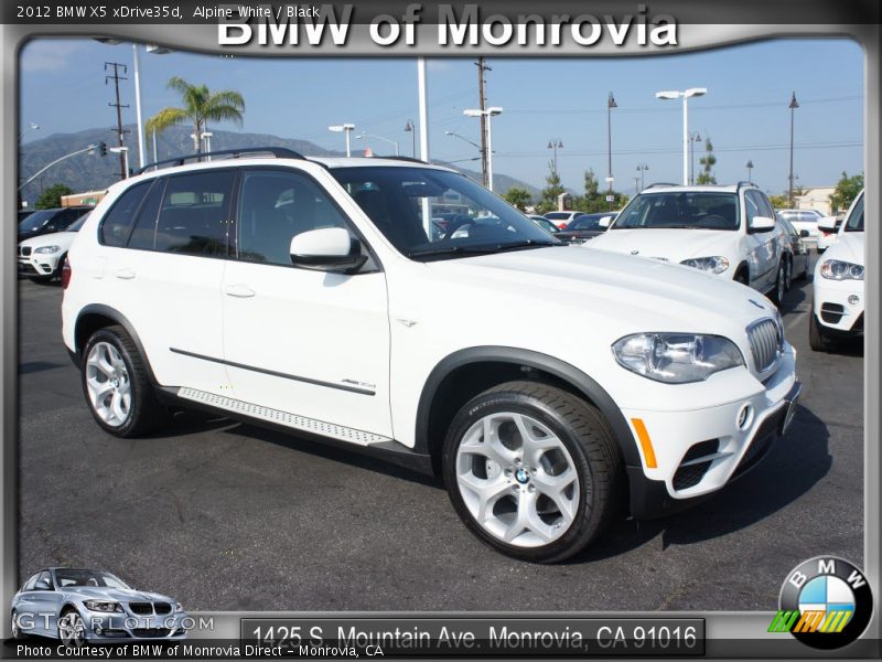 Alpine White / Black 2012 BMW X5 xDrive35d