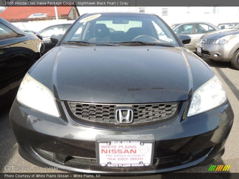 Nighthawk Black Pearl / Gray 2005 Honda Civic Value Package Coupe