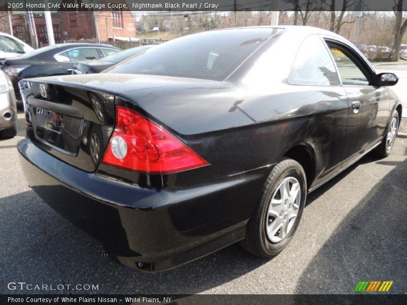 Nighthawk Black Pearl / Gray 2005 Honda Civic Value Package Coupe
