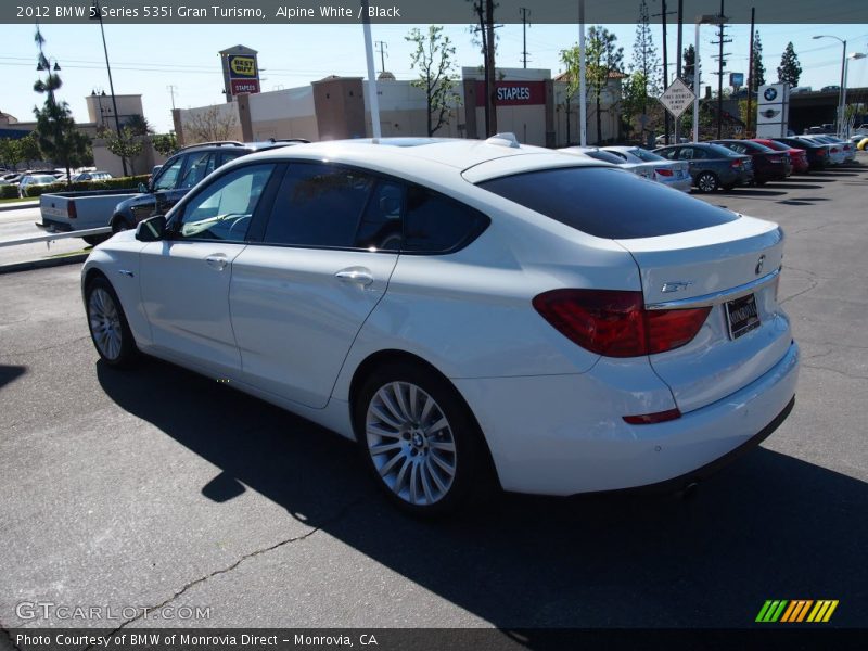 Alpine White / Black 2012 BMW 5 Series 535i Gran Turismo