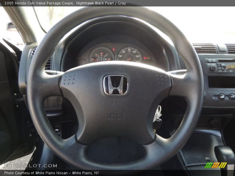 Nighthawk Black Pearl / Gray 2005 Honda Civic Value Package Coupe