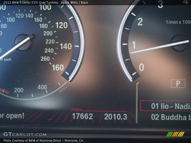 Alpine White / Black 2012 BMW 5 Series 535i Gran Turismo