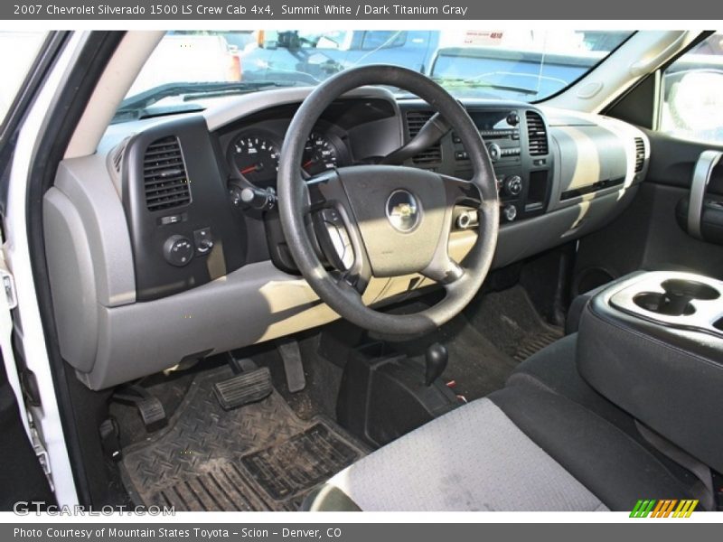 Summit White / Dark Titanium Gray 2007 Chevrolet Silverado 1500 LS Crew Cab 4x4