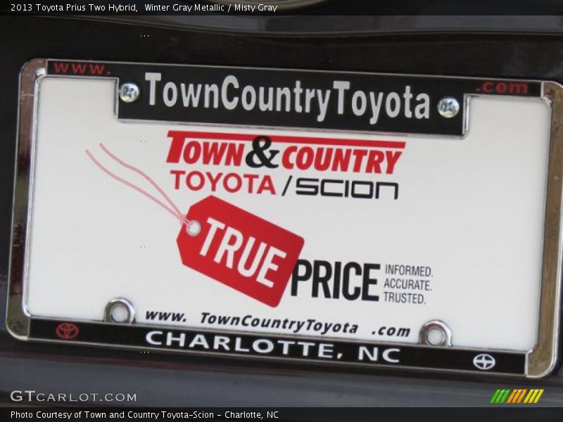 Winter Gray Metallic / Misty Gray 2013 Toyota Prius Two Hybrid