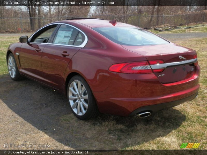 Carnelian Red Metallic / Barley/Warm Charcoal 2013 Jaguar XF 3.0 AWD