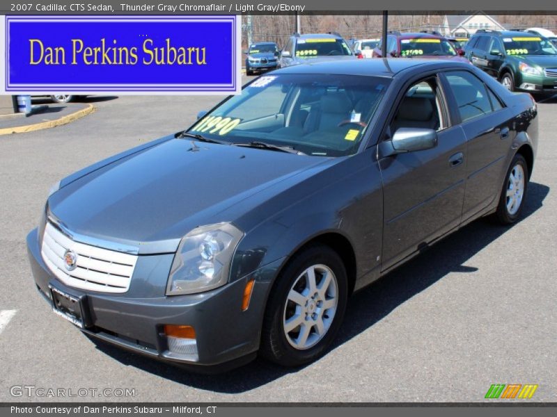 Thunder Gray Chromaflair / Light Gray/Ebony 2007 Cadillac CTS Sedan