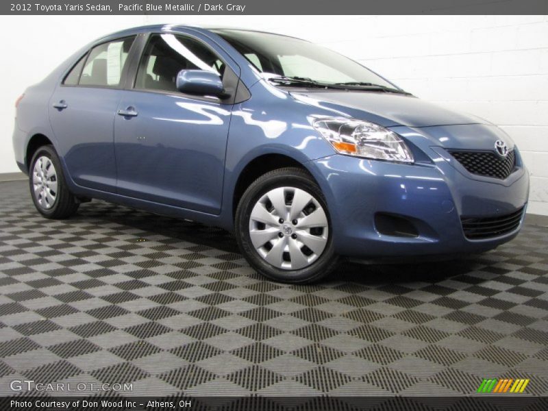 Pacific Blue Metallic / Dark Gray 2012 Toyota Yaris Sedan