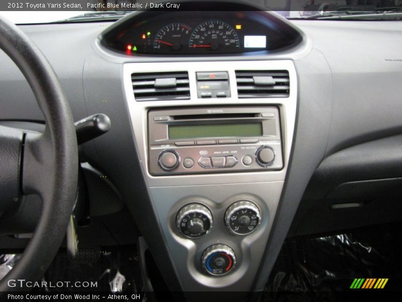 Pacific Blue Metallic / Dark Gray 2012 Toyota Yaris Sedan