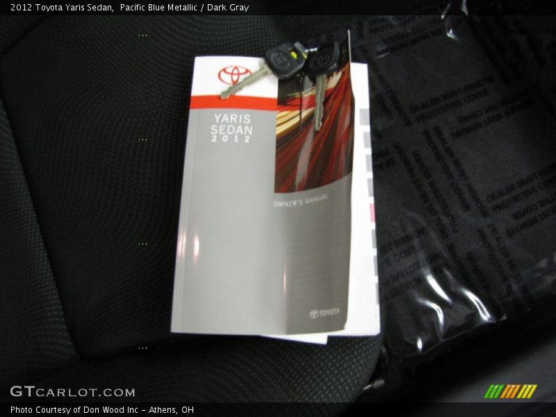 Pacific Blue Metallic / Dark Gray 2012 Toyota Yaris Sedan