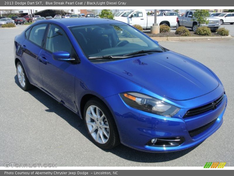 Blue Streak Pearl Coat / Black/Light Diesel Gray 2013 Dodge Dart SXT