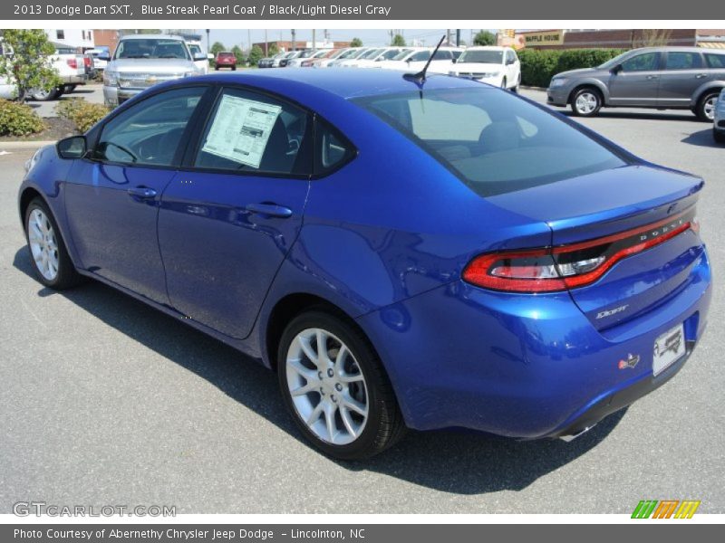 Blue Streak Pearl Coat / Black/Light Diesel Gray 2013 Dodge Dart SXT