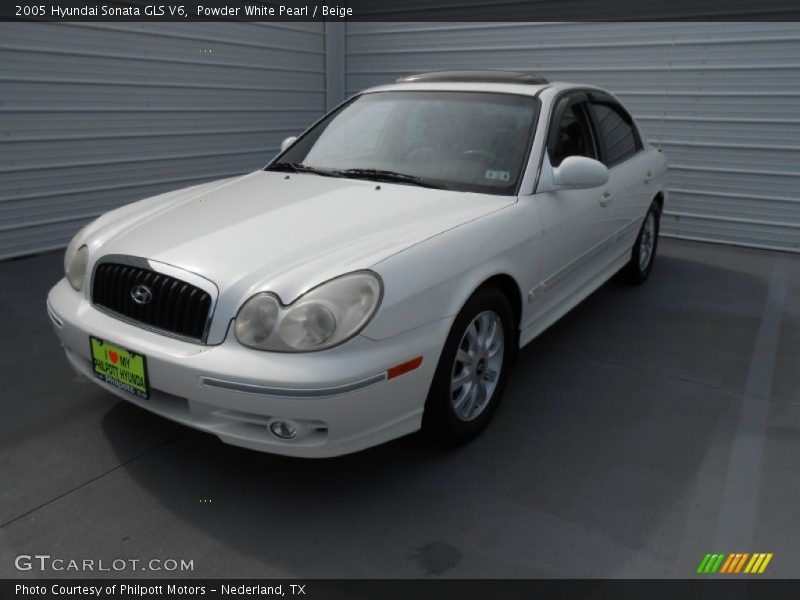 Powder White Pearl / Beige 2005 Hyundai Sonata GLS V6