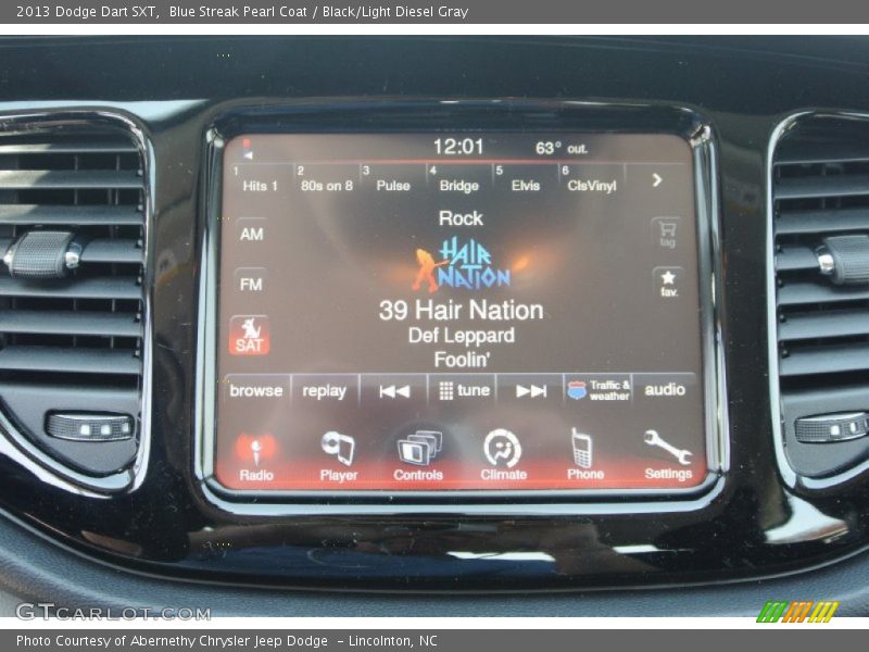 Blue Streak Pearl Coat / Black/Light Diesel Gray 2013 Dodge Dart SXT