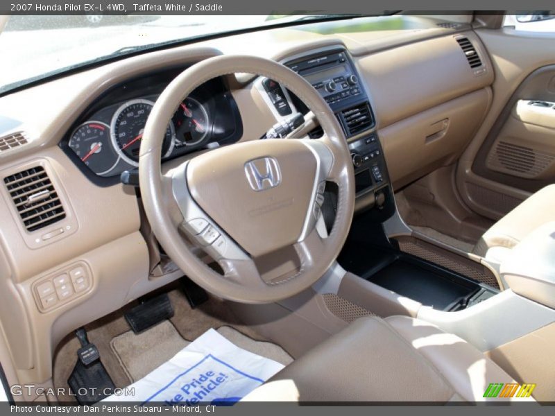 Taffeta White / Saddle 2007 Honda Pilot EX-L 4WD