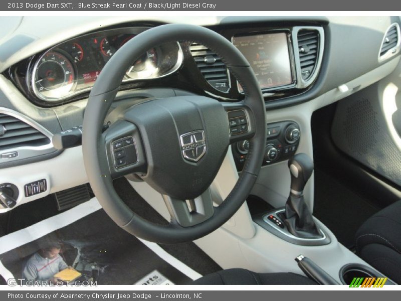 Blue Streak Pearl Coat / Black/Light Diesel Gray 2013 Dodge Dart SXT