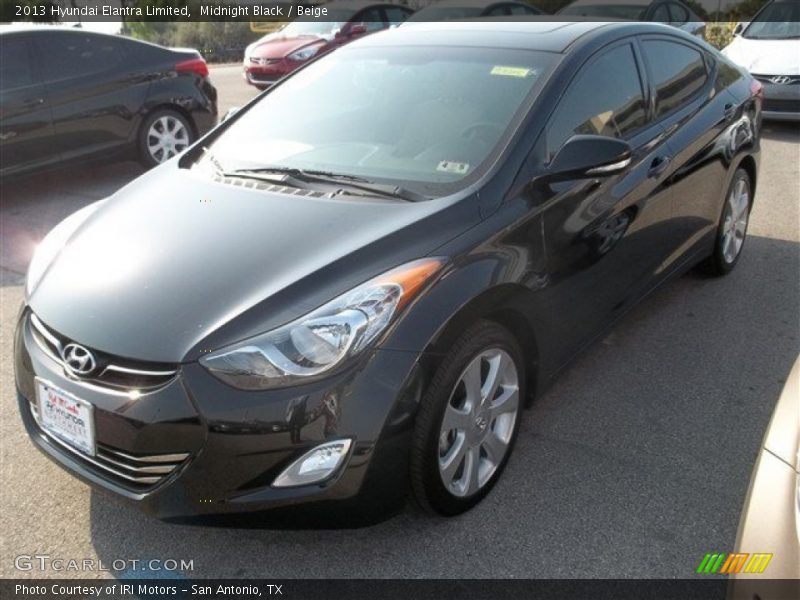 Midnight Black / Beige 2013 Hyundai Elantra Limited