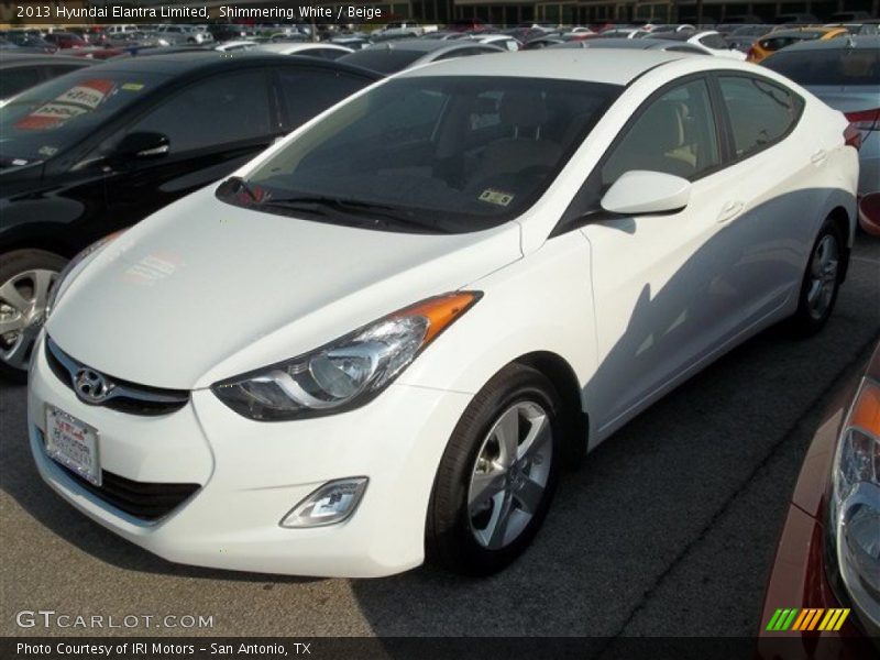 Shimmering White / Beige 2013 Hyundai Elantra Limited