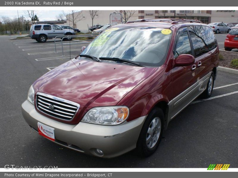Ruby Red / Beige 2003 Kia Sedona EX