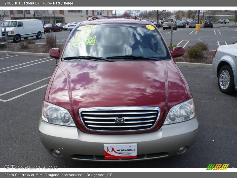 Ruby Red / Beige 2003 Kia Sedona EX