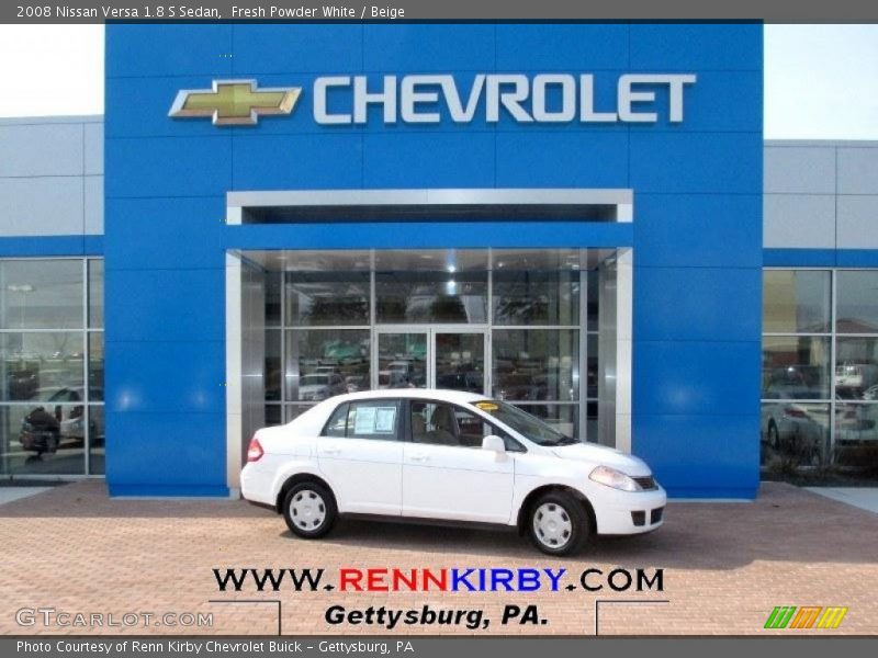 Fresh Powder White / Beige 2008 Nissan Versa 1.8 S Sedan
