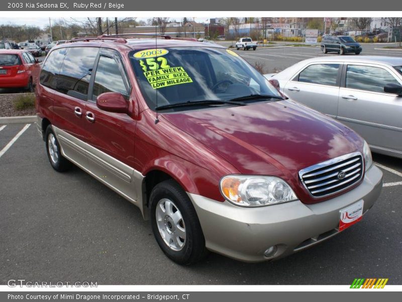 Ruby Red / Beige 2003 Kia Sedona EX