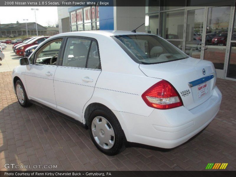 Fresh Powder White / Beige 2008 Nissan Versa 1.8 S Sedan
