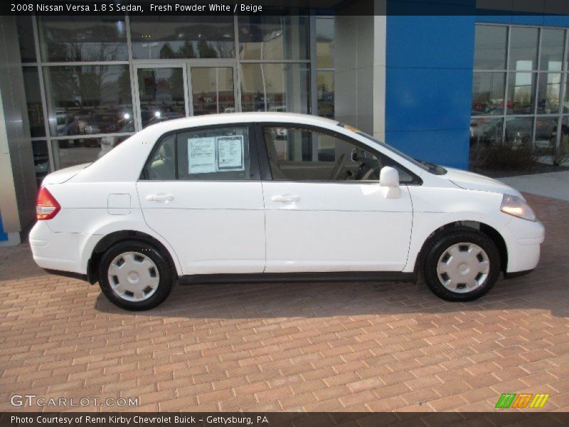 Fresh Powder White / Beige 2008 Nissan Versa 1.8 S Sedan