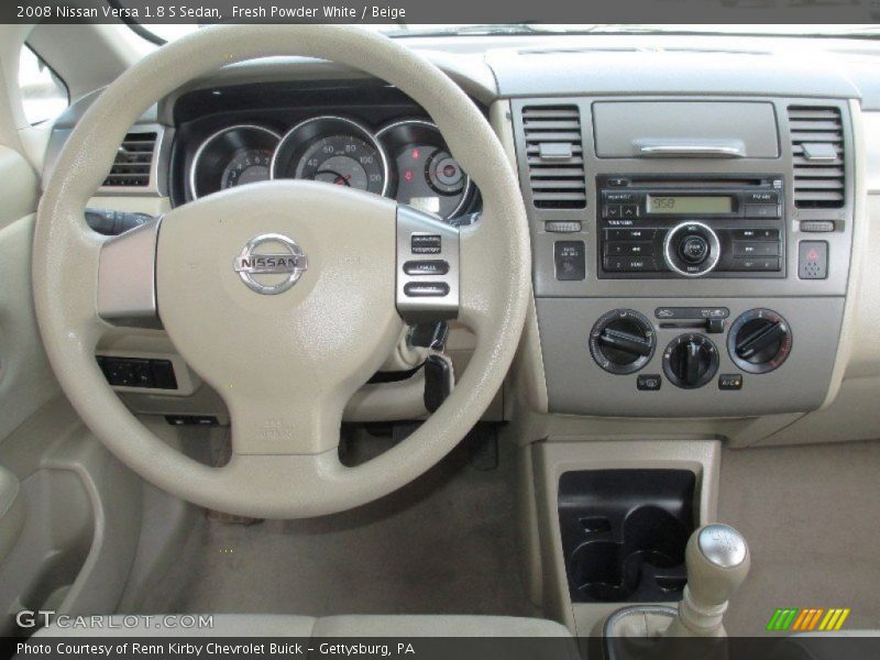 Fresh Powder White / Beige 2008 Nissan Versa 1.8 S Sedan