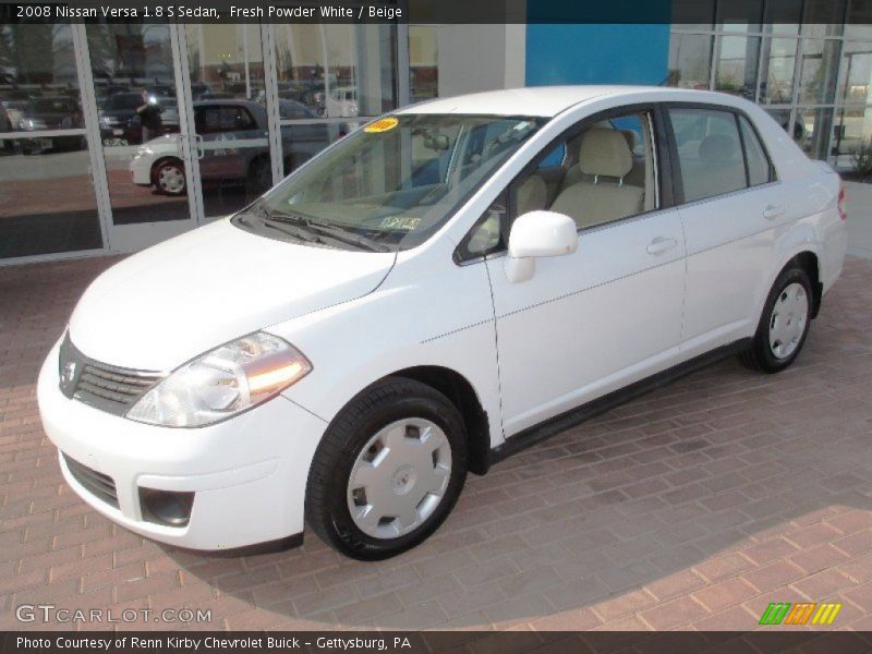 Fresh Powder White / Beige 2008 Nissan Versa 1.8 S Sedan