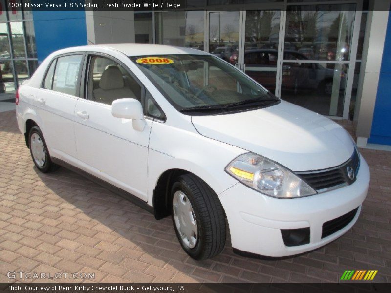 Fresh Powder White / Beige 2008 Nissan Versa 1.8 S Sedan