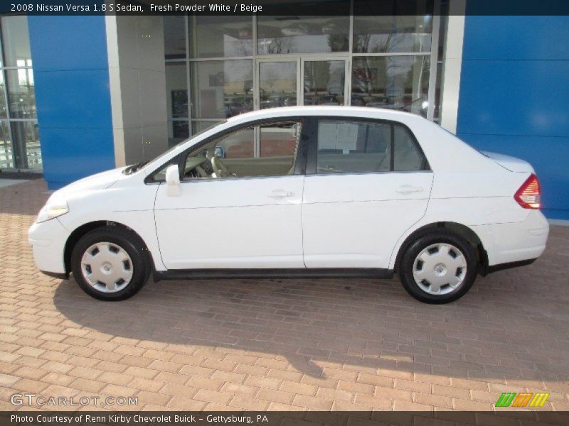 Fresh Powder White / Beige 2008 Nissan Versa 1.8 S Sedan
