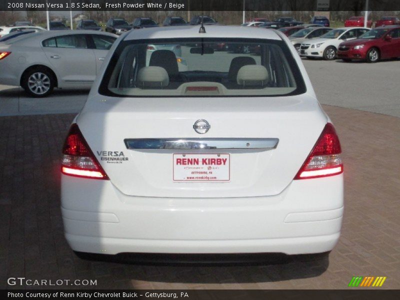 Fresh Powder White / Beige 2008 Nissan Versa 1.8 S Sedan