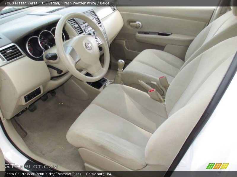 Fresh Powder White / Beige 2008 Nissan Versa 1.8 S Sedan