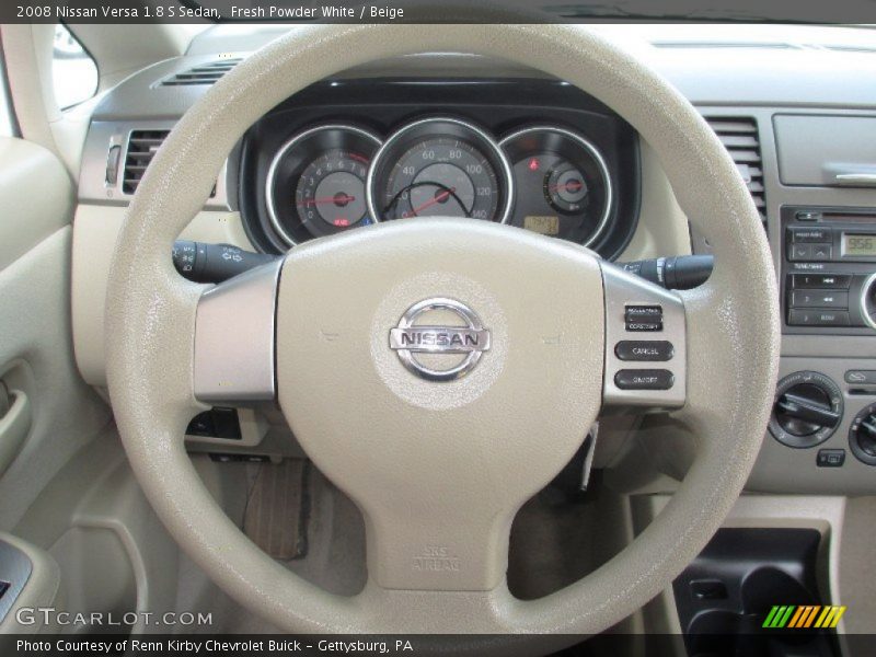 Fresh Powder White / Beige 2008 Nissan Versa 1.8 S Sedan