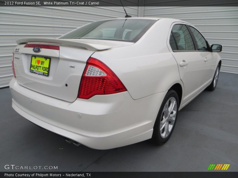 White Platinum Tri-Coat / Camel 2012 Ford Fusion SE