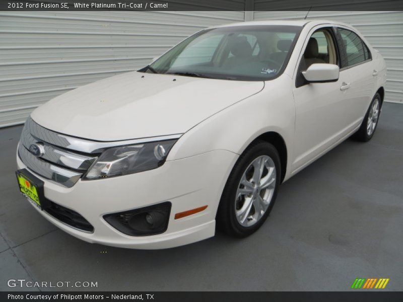 White Platinum Tri-Coat / Camel 2012 Ford Fusion SE