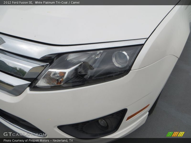 White Platinum Tri-Coat / Camel 2012 Ford Fusion SE