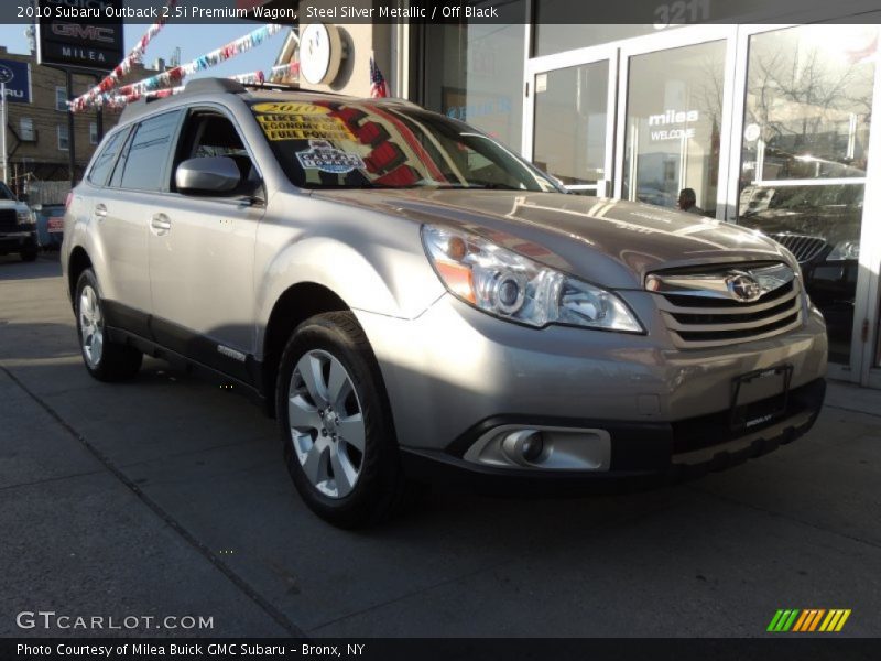 Steel Silver Metallic / Off Black 2010 Subaru Outback 2.5i Premium Wagon