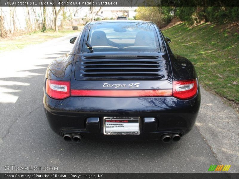 Midnight Blue Metallic / Sand Beige 2009 Porsche 911 Targa 4S