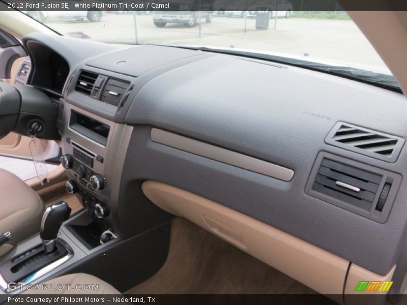 White Platinum Tri-Coat / Camel 2012 Ford Fusion SE