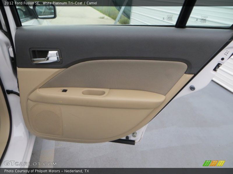 White Platinum Tri-Coat / Camel 2012 Ford Fusion SE
