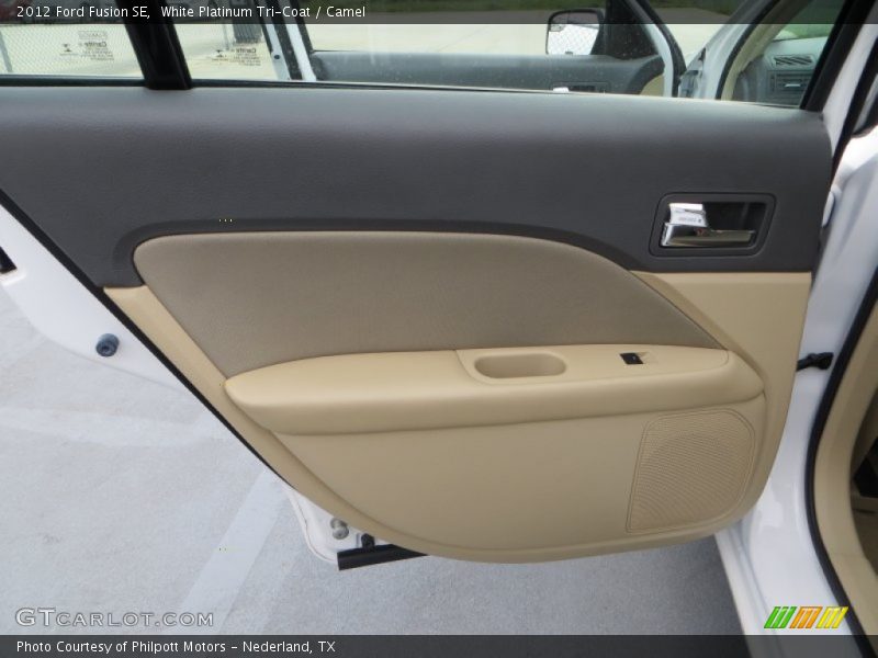 White Platinum Tri-Coat / Camel 2012 Ford Fusion SE