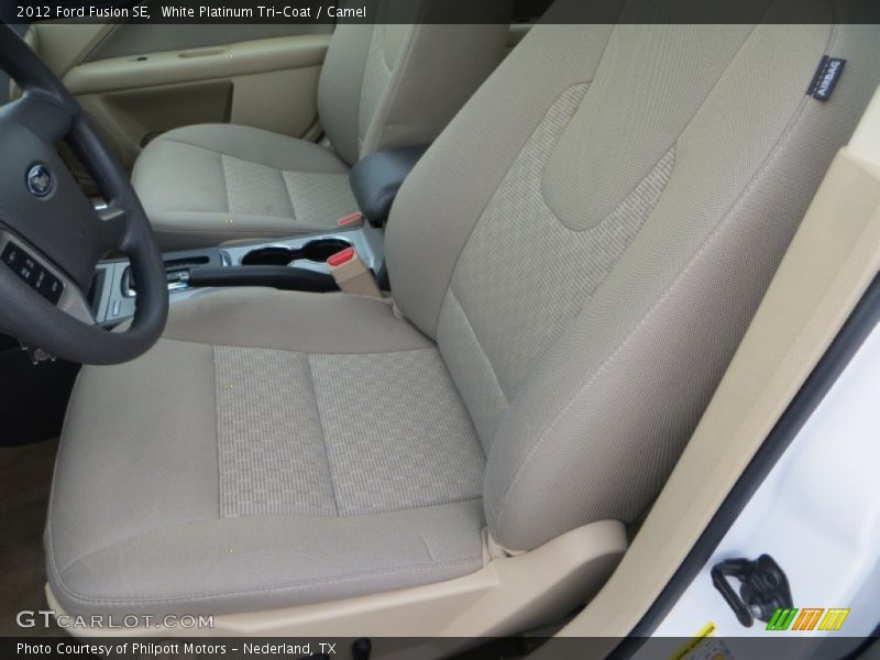 White Platinum Tri-Coat / Camel 2012 Ford Fusion SE