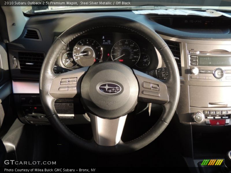 Steel Silver Metallic / Off Black 2010 Subaru Outback 2.5i Premium Wagon