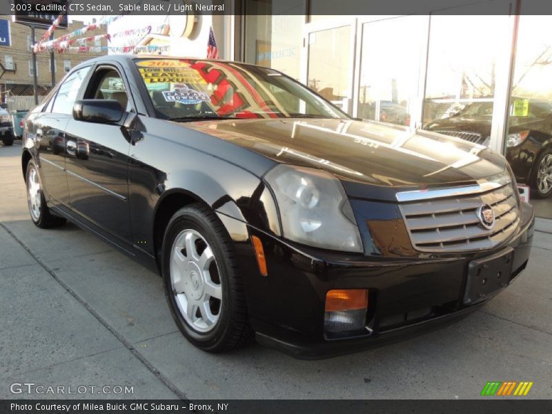 Sable Black / Light Neutral 2003 Cadillac CTS Sedan